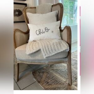 NWT Chi O velvet pillow. Silver beading.